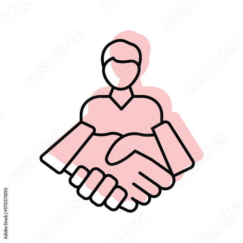 Business Partners color shadow thinline icon , vector, pixel perfect, illustrator file 
