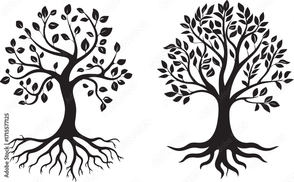 Obraz premium Tree Silhouette Clipart Pack