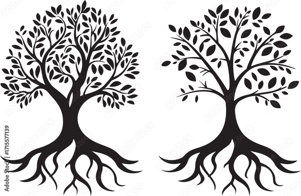 Fototapeta premium Tree Silhouette Clipart Pack