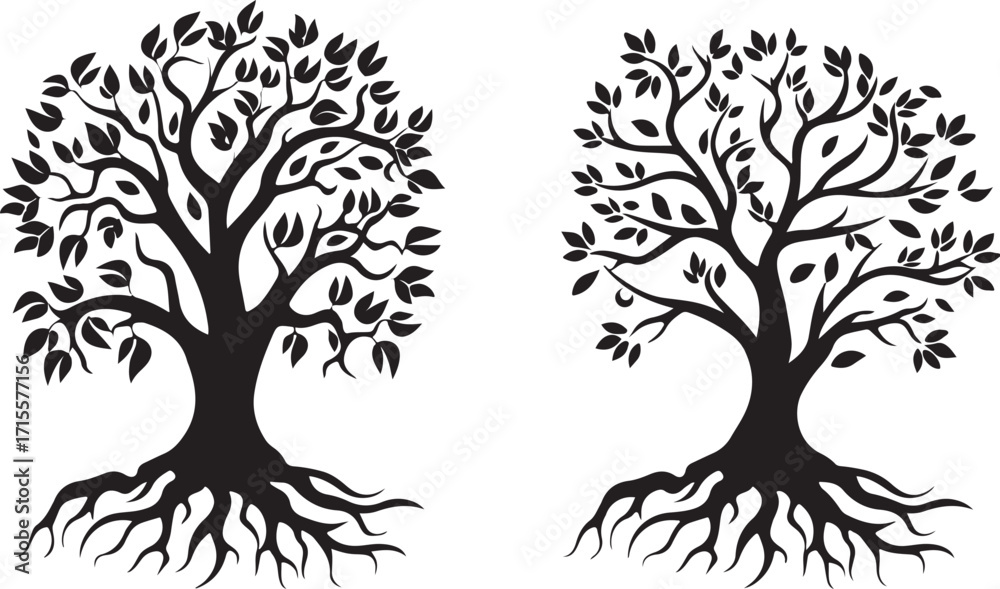 Obraz premium Tree Silhouette Clipart Pack