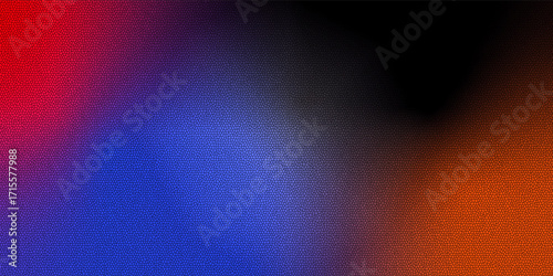 A smooth color gradient transitions from dark to light. The color changes from deep red to bright purple, culminating in a bright blue hue.and uses graini