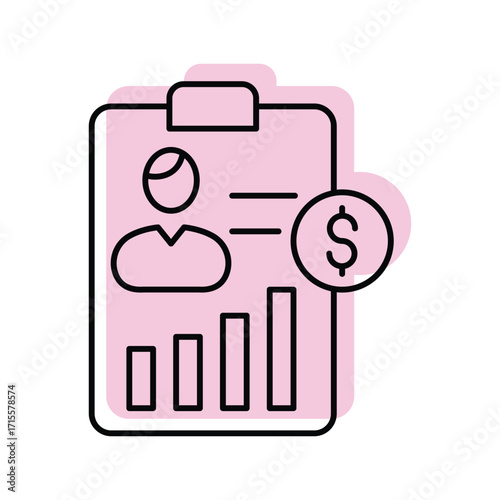 Investor Profile color shadow thinline icon , vector, pixel perfect, illustrator file 
