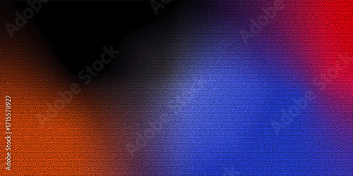 A smooth color gradient transitions from dark to light. The color changes from deep red to bright purple, culminating in a bright blue hue.and uses graini