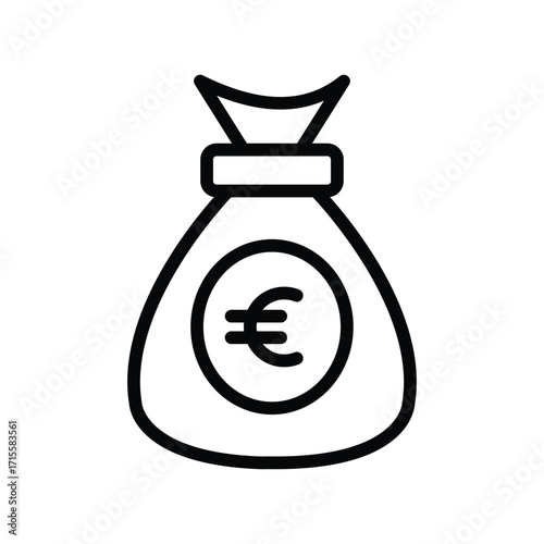 Euro Money Bag line icon , vector, pixel perfect, illustrator file 
