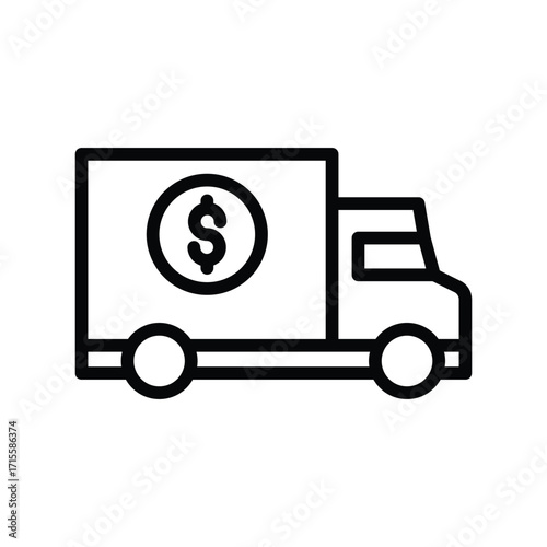 Money Transporter line icon , vector, pixel perfect, illustrator file 
