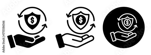 Money Back Guarantee Icon Collection Glyph & Mixed Style