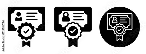 Accreditation Icon Collection Glyph & Mixed Style