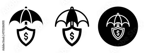 Insurance Money Icon Collection Glyph & Mixed Style