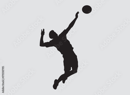 A volleyball player starting the game