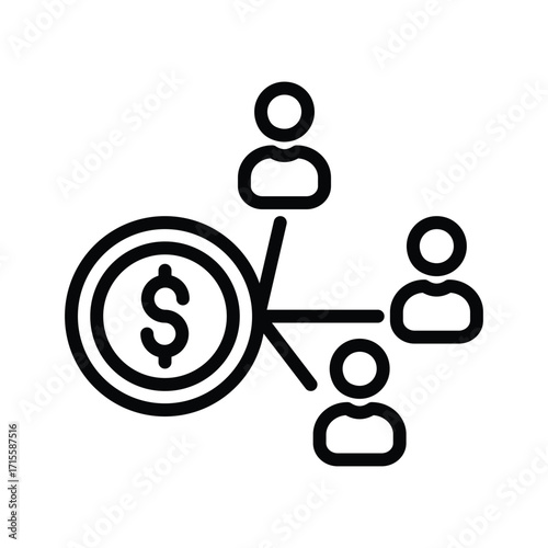 Profit Sharing line icon , vector, pixel perfect, illustrator file 
