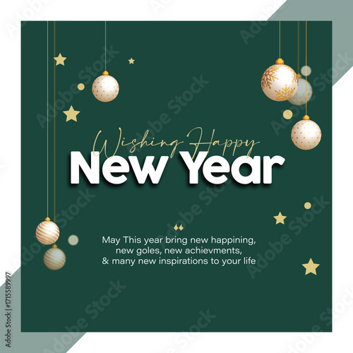 Elegant 2026 new year celebration with snowflakes and bells