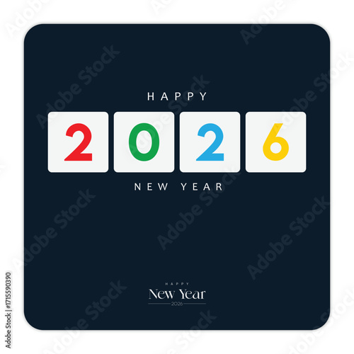 Elegant 2026 new year celebration with snowflakes and bells