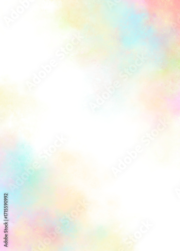 レインボー水彩フレーム 背景素材 テクスチャ 優しい にじみ 温かい