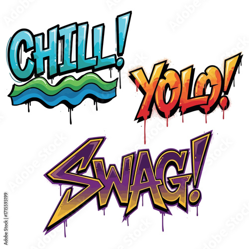 Embracing The Chill YOLO Swag Lifestyle In Vibrant Graffiti Art Style