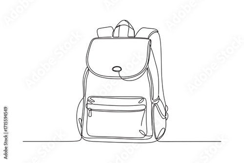 Continuous Line Drawing of a backpack