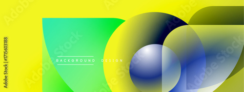 Abstract background features vibrant gradients. Circles overlap creating dynamic visual effect. Text reads background design. Modern, colorful composition.
