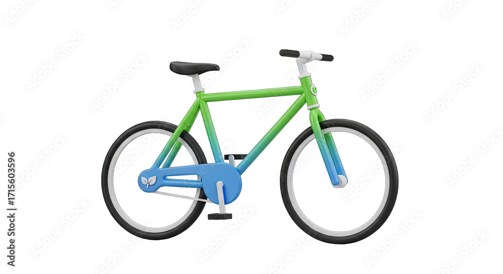 Obraz premium Green and blue gradient children's bicycle