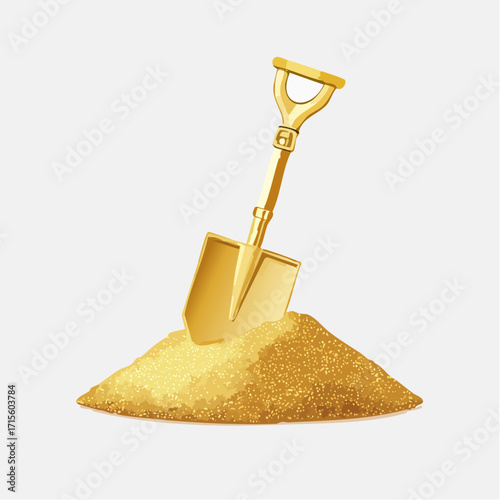 Golden Shovel in Sandpile A Symbol of Wealth and Opportunity