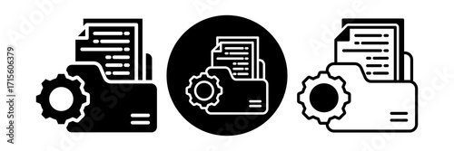 File Management Icon Glyph & Mixed Style Collection Set