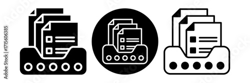 Document Repository Icon Glyph & Mixed Style Collection Set