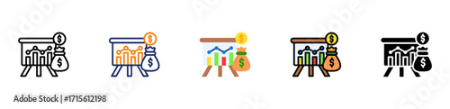 Financial Projection Icon Multiple Style Collection Set 