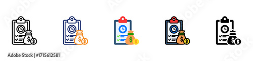 Budget Planning Icon Multiple Style Collection Set 