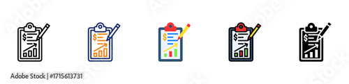 Financial Report Icon Multiple Style Collection Set 