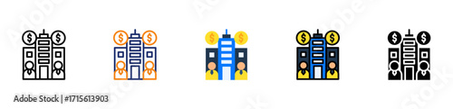 Corporate Finance Icon Multiple Style Collection Set 