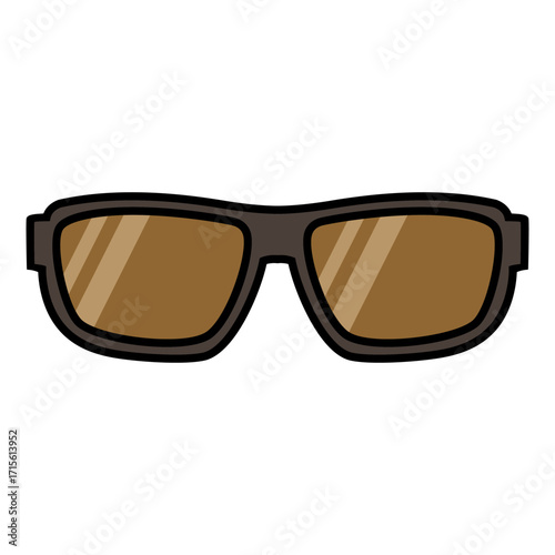 sunglasses with brown frames and lenses for sun protection, accessory for fashion.