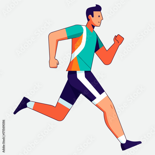 Flat design vector illustration of a person running