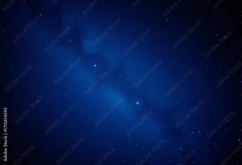 Fototapeta premium Deep blue night sky, countless twinkling stars, cosmic dust, sapphire, interstellar