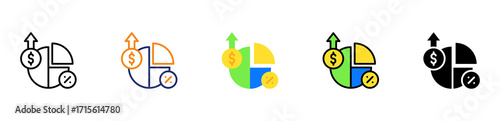Profit Margin Icon Multiple Style Collection Set 