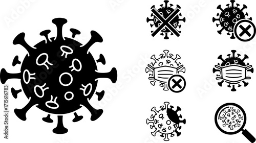 corona virus icon, virus icon vector