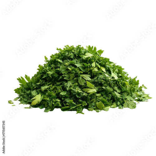 Fresh Chopped Green Herbs on Isolated Transparent Background for Cooking