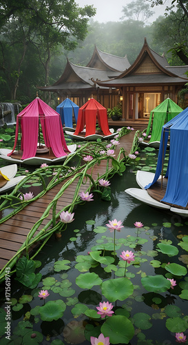 japanese garden in the summer