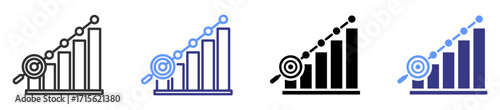 tracking progress icon set multiple style