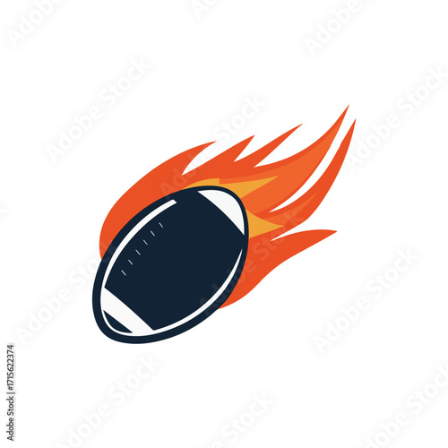 Stylized Football with Blazing Trail Vector Illustration.