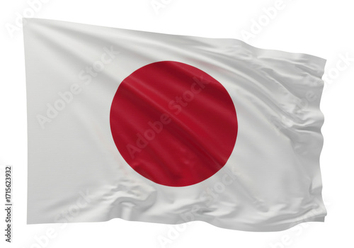 Free Download Isolated Japan national flag waving in the wind, Japanese symbol flying, country culture - GFXLoad