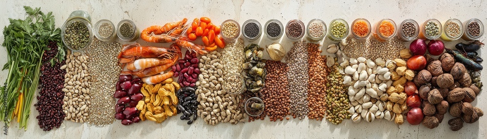 Obraz premium Assorted Nuts, Seeds, and Dried Fruits Healthy Snack