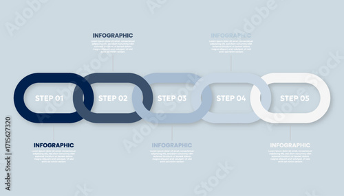 Connected Chain Infographic Template Design