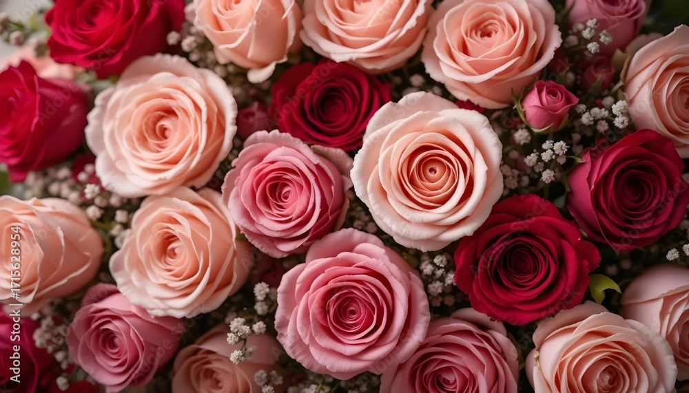 Naklejka premium “Romantic Roses Flower Background for Wedding and Valentine’s Day Design”