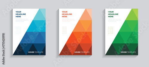 Abstract covers design template. Geometric gradient background. Brochure template layout, cover design.