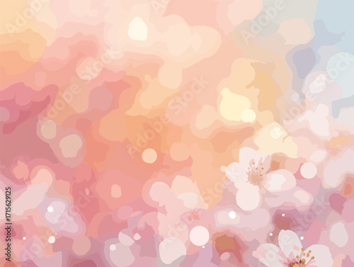 ソフトフォーカス水彩風背景、ぼかし、パステルカラー、抽象的、ベクターイラスト