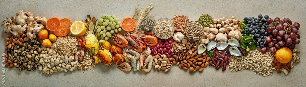 Obraz premium Healthy Variety of Nuts, Seeds, and Fruits Spread