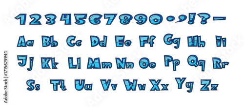 Cartoon sketch doodle alphabet font vector. Kids sketch doodle alphabet font vector. Bubble gum font, brush candy. English alphabet and numbers sign. Vector illustration.