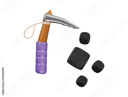 mountain climbing icon 3d illustration render