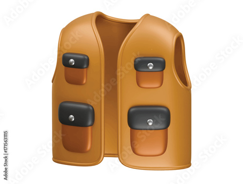 archeologist vest icon 3d illustration render