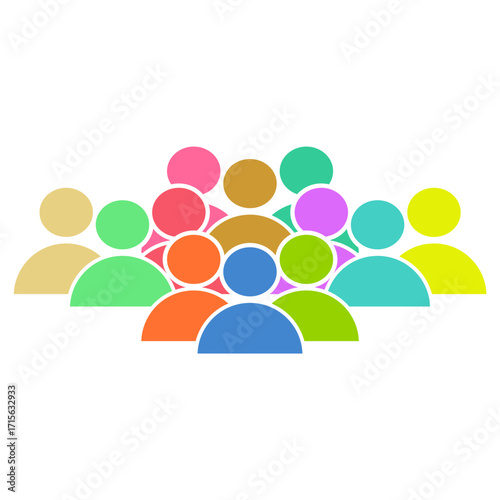 Illustration of a colorful crowd. Illustration of racial diversity.