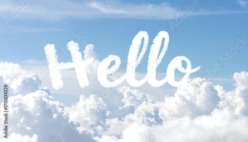 Sky clouds with word 