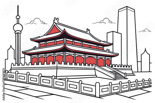 chinese temple in the sky